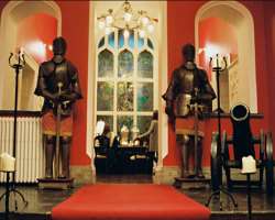 Some guests claimed that they have seen Lady Cathe Some guests claimed that they have seen Lady Catherin Huthinson in the Geraldine Room. Some of them claimed that the candle was blown on itself giving